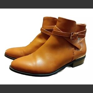 Cato Fashions Women's Booties Buckles Congac Brown Size 9M